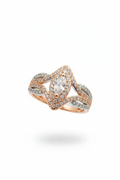 Rose Prism Marquise Silver Ring