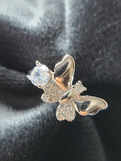 Crystal Flutter Silver Ring