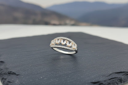 Royal Baguette Crown Silver Ring