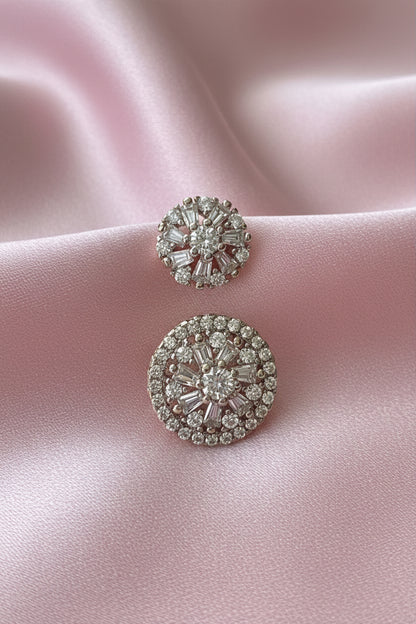 Twin Sparkle Dome Silver Ring