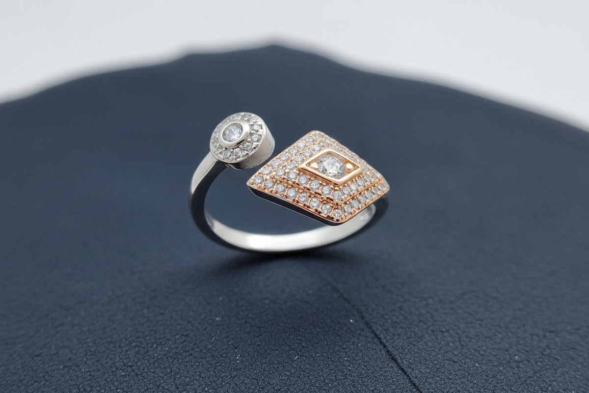 Rose Radiance Duo Silver Ring
