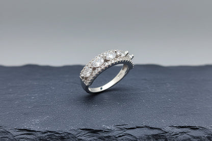 Eternal Glow Five Stone Silver Band