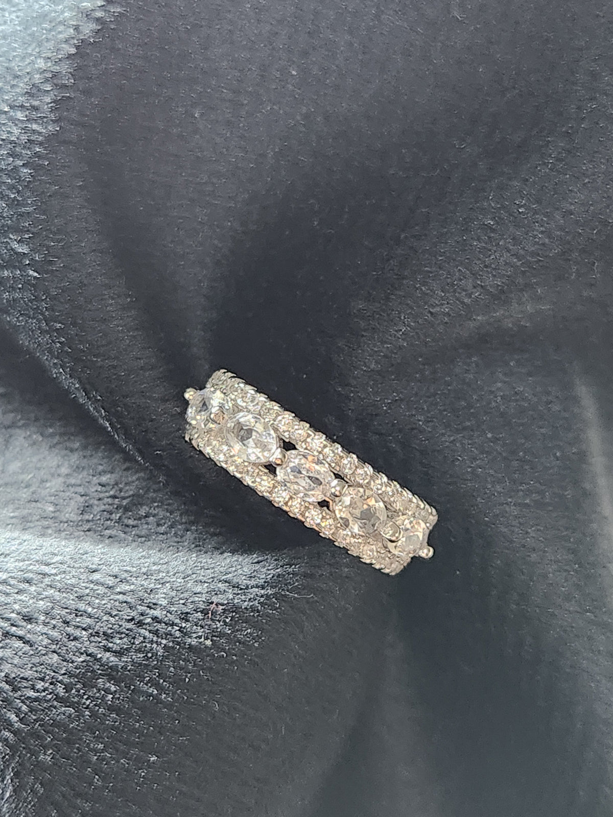 Eternal Glow Five Stone Silver Band