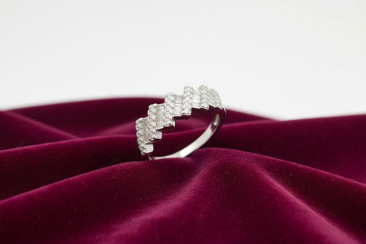 Ivory Steps Eternity Silver Ring