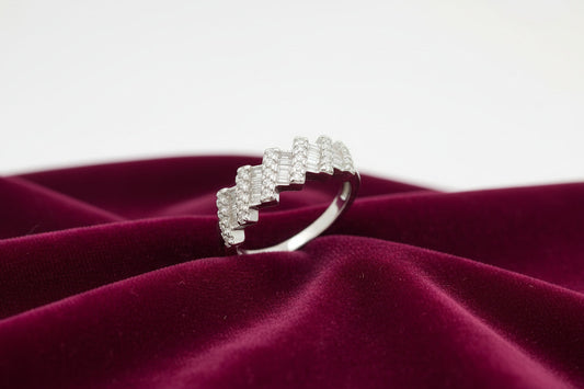 Ivory Steps Eternity Silver Ring