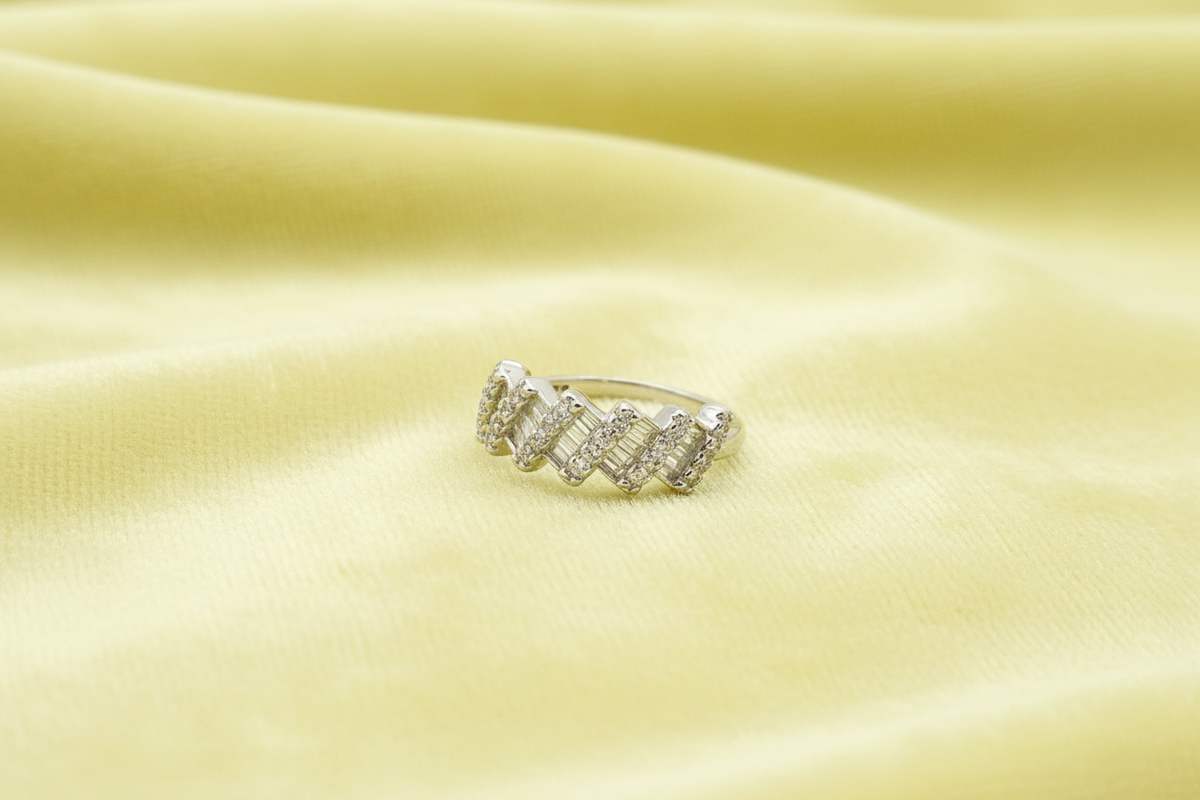 Ivory Steps Eternity Silver Ring