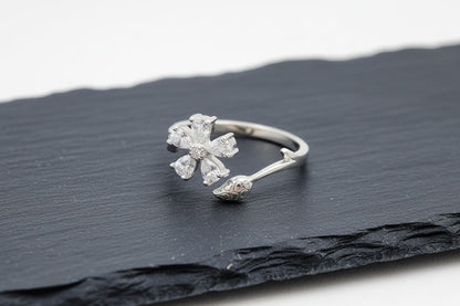 Serpent Bloom Silver Ring