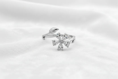 Serpent Bloom Silver Ring