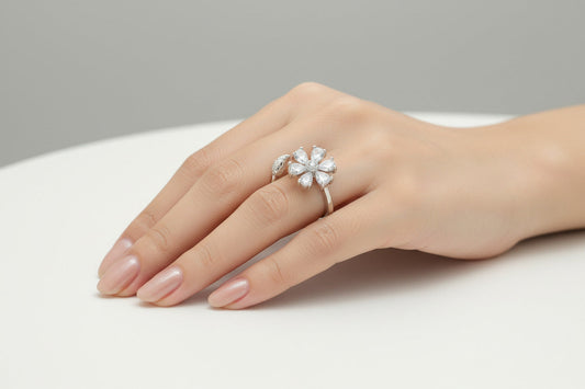 Serpent Bloom Silver Ring