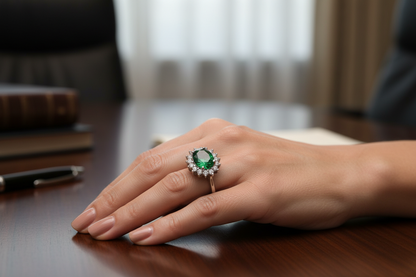 Verdant Crown Halo Silver Ring