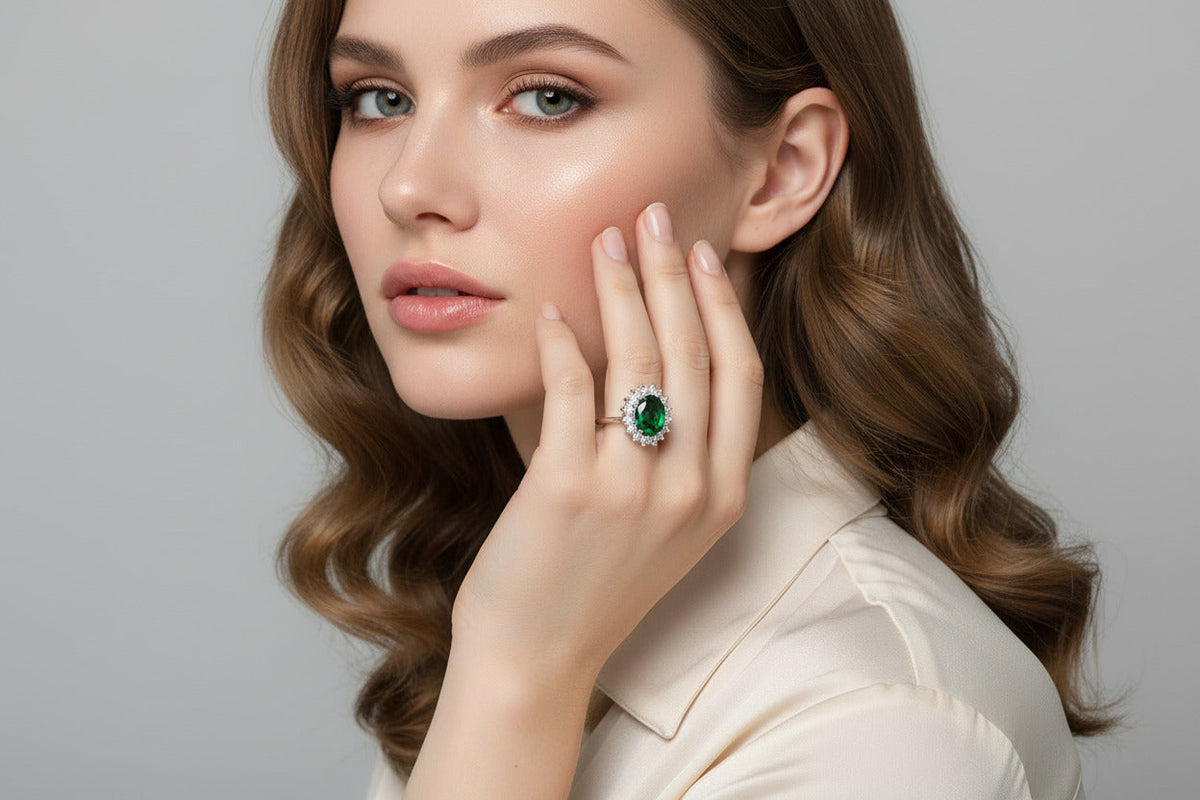 Verdant Crown Halo Silver Ring