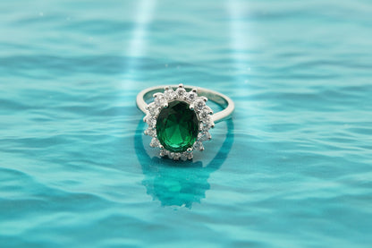 Verdant Crown Halo Silver Ring
