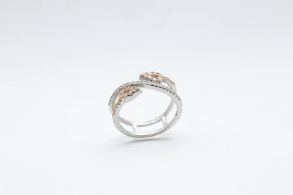 Twin Leaf Wrap Silver Ring