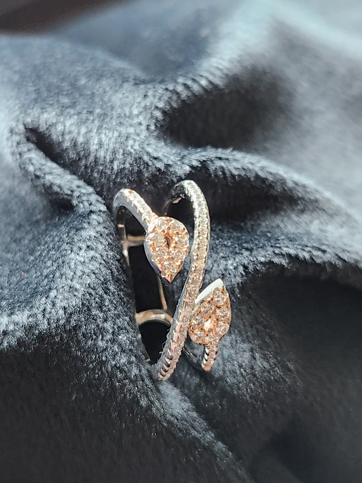 Twin Leaf Wrap Silver Ring