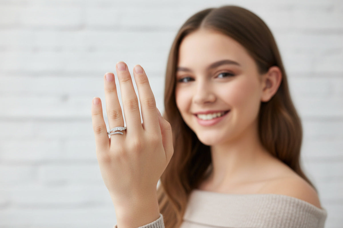 Sparkle Wave Silver Ring