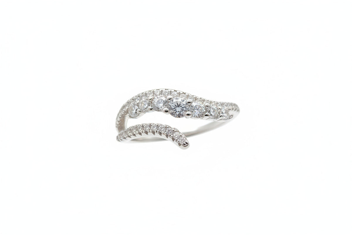 Sparkle Wave Silver Ring