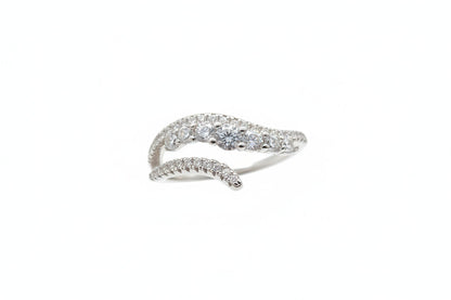 Sparkle Wave Silver Ring