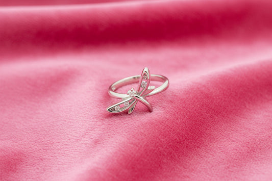 Silver Flutter Knot Ring