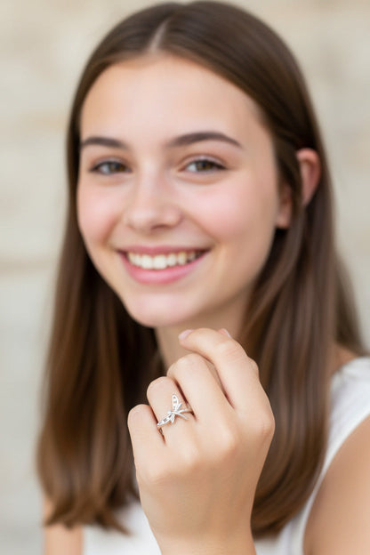 Silver Flutter Knot Ring