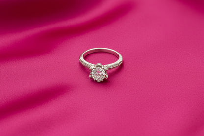 Celeste Bloom Solitaire Silver Ring