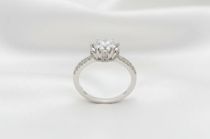 Celeste Bloom Solitaire Silver Ring