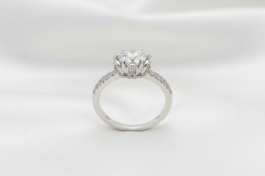 Celeste Bloom Solitaire Silver Ring