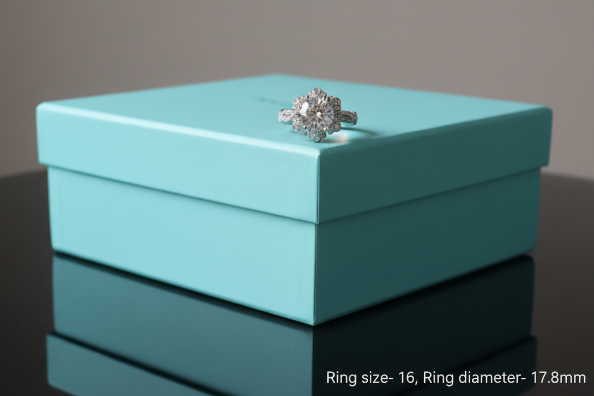 Aurora Petal Solitaire Silver Ring