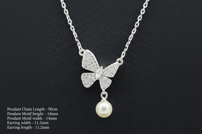 Butterfly Pearl Pendant Set
