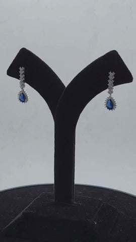 Sapphire Cascade Silver Set
