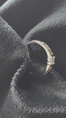 Silver Crystal Crest Duo Rings