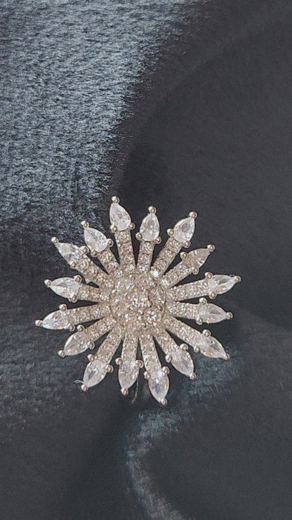 Radiant Bloom Silver Ring