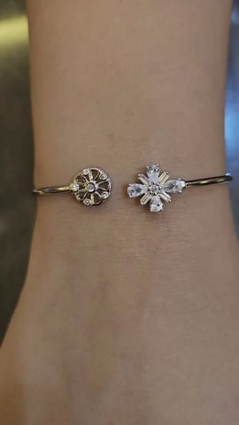 Flora Radiance Silver Kada