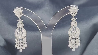 Silver Lotus Royale Chandelier Earrings