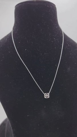 Crystal Frame Silver Pendant