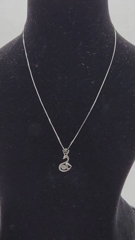 Crowned Swan Grace Silver Pendant