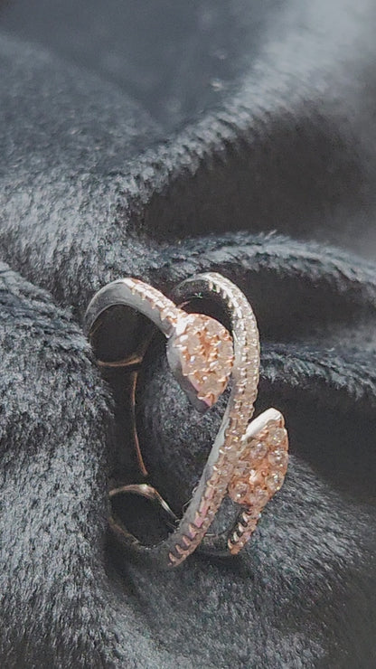 Twin Leaf Wrap Silver Ring