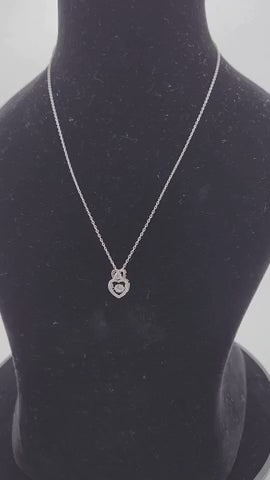 Double Heart Promise Silver Pendant