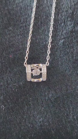 Classic Spark Square Silver Pendant