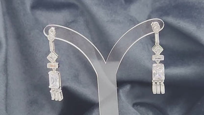 Silver Aria Geo-Drop Earrings