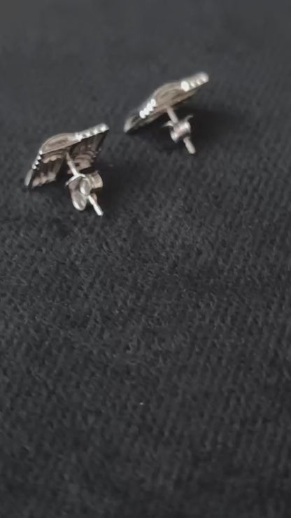 Woven Grid Gold Studs