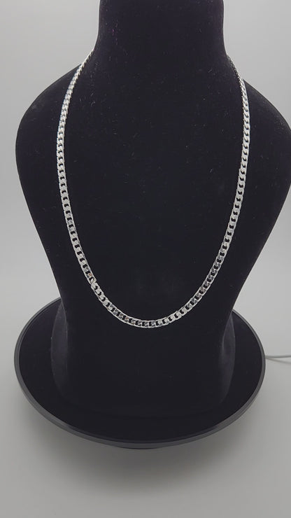 Power Crest Curb Men's Silver Chain