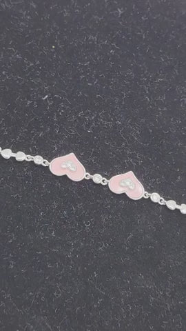 Amora Blush Heart Silver Bracelet