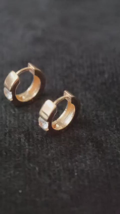 Luna Spark Huggie Studs