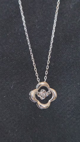 Petite Clover Spark Silver Pendant