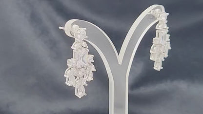 Silver Crystal Petal Cascade Drops