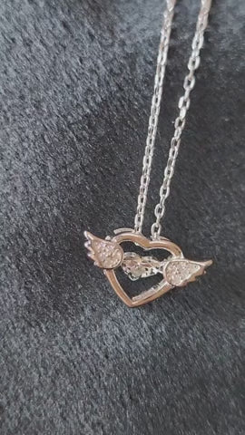 Winged Heart Whisper Silver Pendant
