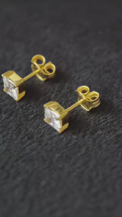 Sparkle Square Stud Earrings