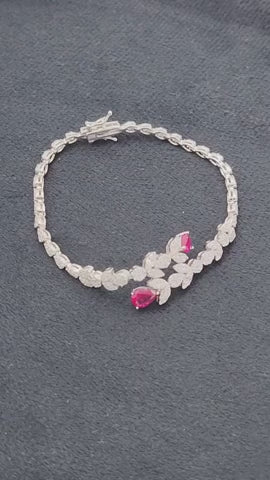 Crimson Cascade Zirconia Set