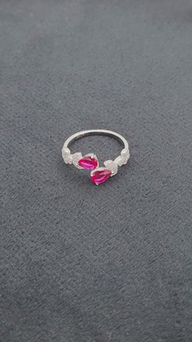 Crimson Cascade Zirconia Set