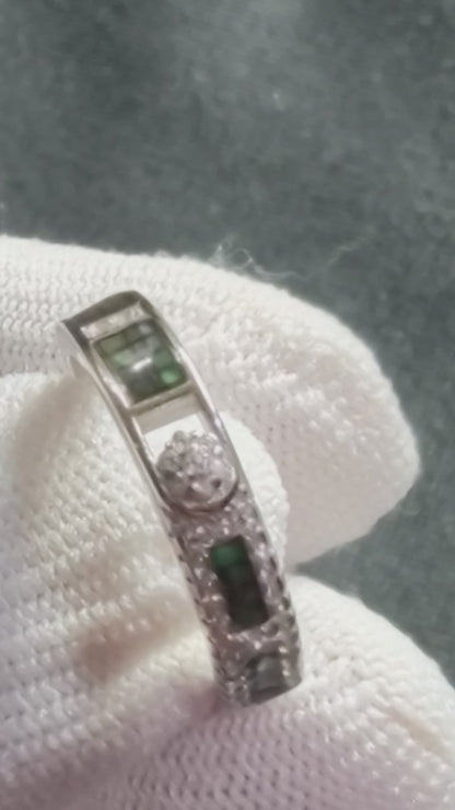 Emerald Grid Royale Ring & Bracelet Set